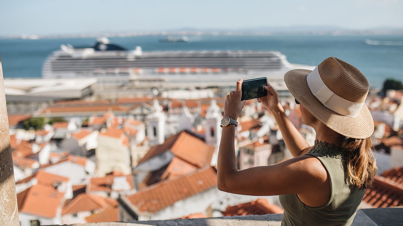 person in hat with camera